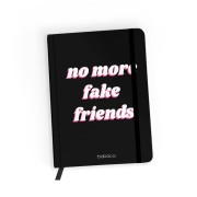 Notes lub pamiętnik A5 No more fake friends czarny .jpg
