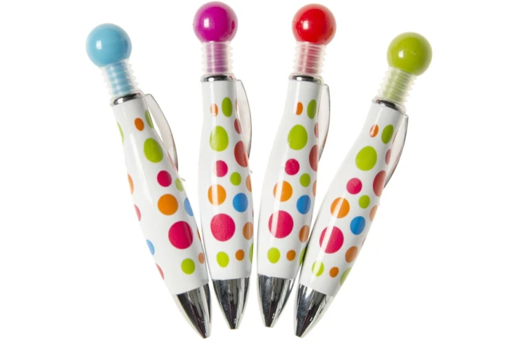 Długopis w kropki z kulką mix wzorów 14cm  (2).jpeg