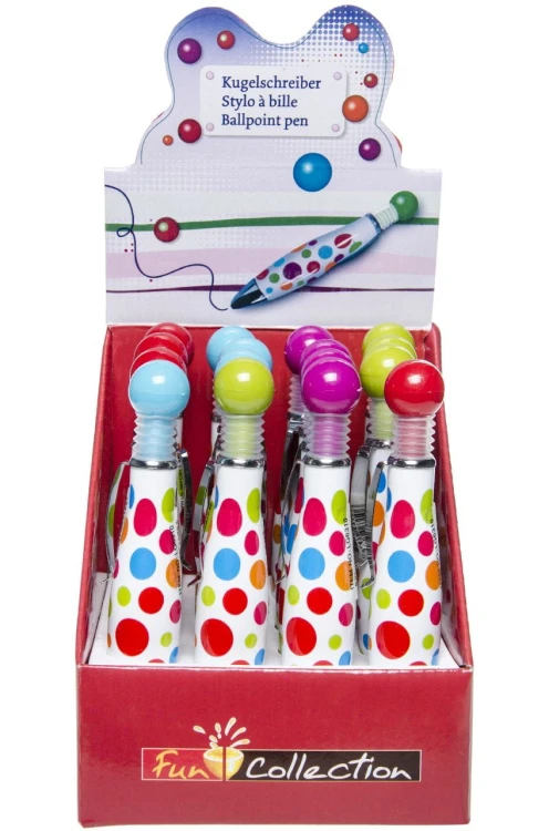 Długopis w kropki z kulką mix wzorów 14cm  (3).jpeg