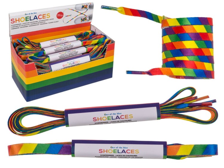 Tęczowe sznurowadła 140 cm - para Tęcza kolorowe 2.jpg