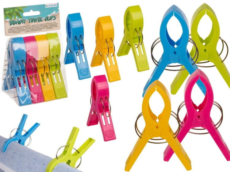 Klipsy do ręczników plażowych XL 4szt kolorowe .jpg