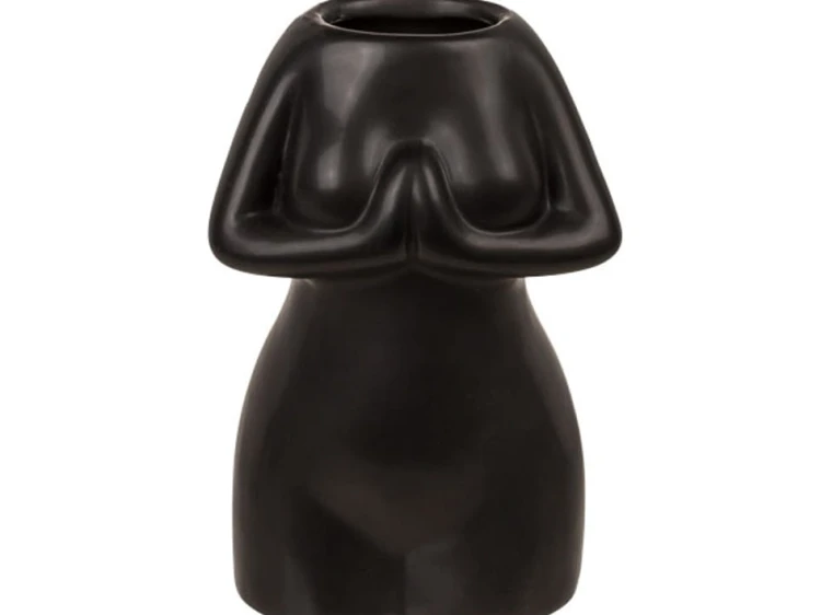 Ceramiczny wazon Ciało kobiety 175 ml biały czarny 1.jpg