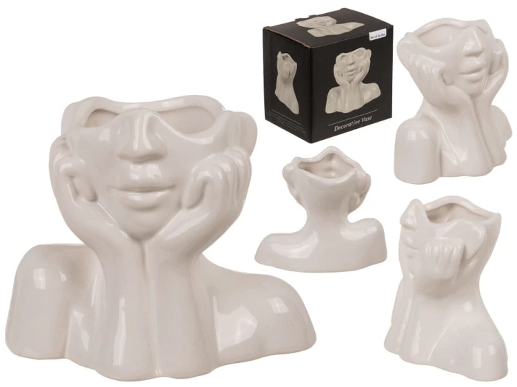 Ceramiczny wazon na kwiatki Figurka twarz 200 ml .jpg