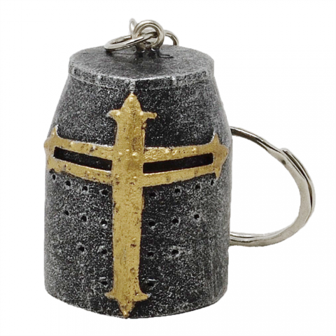 Brelok Hełm Rycerski Templariusza breloczek Krzyż .jpg