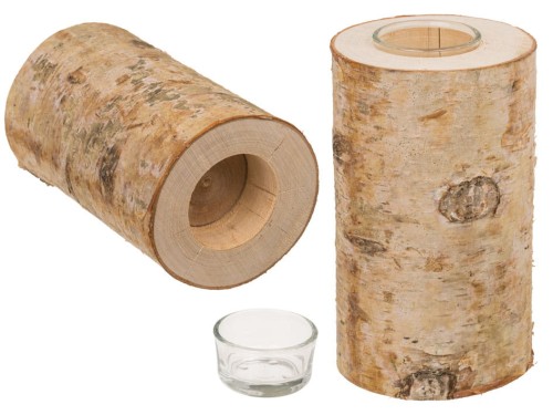 Dekoracyjny pień drzewa Świecznik na tealight 15cm .jpg