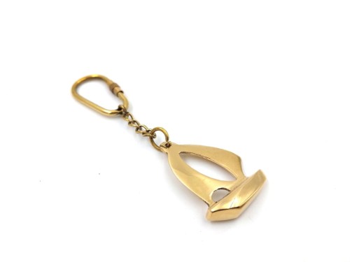 Jacht brelok breloczek Łódka żaglowiec Mosiądz .jpg