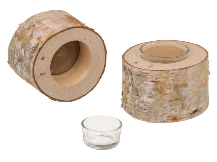 Dekoracyjny pień drzewa z wkładem na tealight 5 cm .jpg