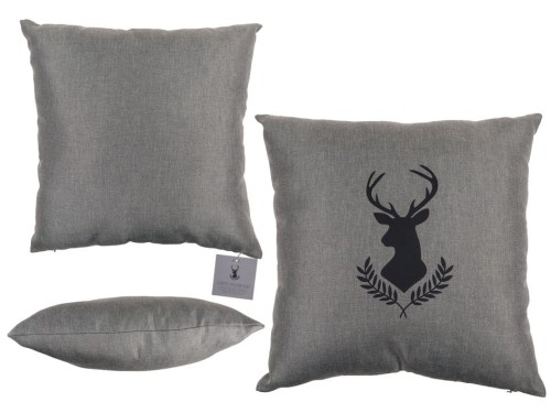 Dekoracyjna poduszka szara z Jeleniem Ozdobna 40cm .jpg