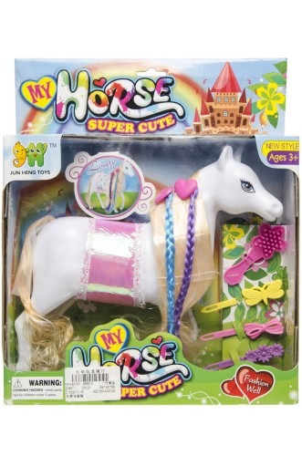 Koń dla lalek z warkoczykami 22 cm w pudełku  (1).jpg