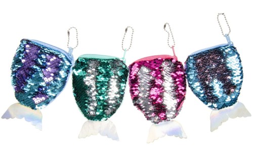 Portmonetka z cekinami Ogon syreny Mała na suwak .jpeg