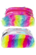 Kosmetyczka tęcza z futerkiem Kolorowa Miękka  (2).jpeg