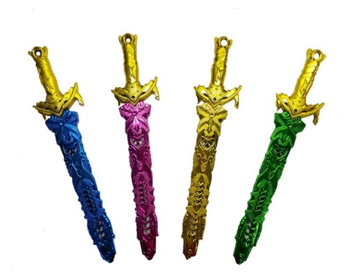 Plastikowy miecz wojownika 33 cm z pochwą Zabawka  (2).jpg