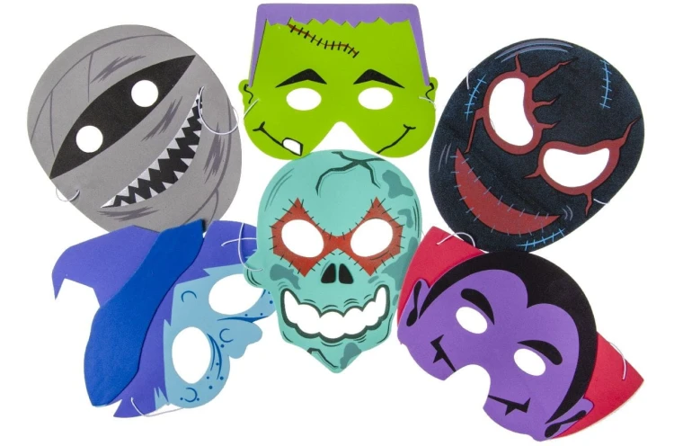 Straszna maska mix wzorów Wesołe Upiory Halloween  (2).jpg