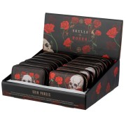 Portfel czaszki i róże Zapinany na suwak Materiał  (3).jpg