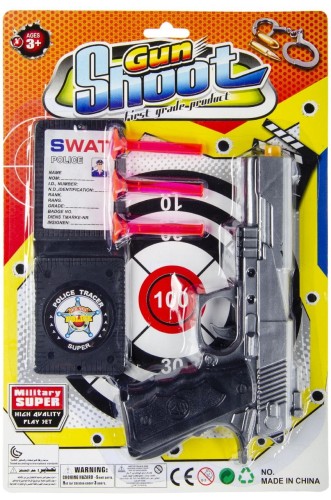 Pistolet z akcesoriami zest policja Lotki Odznaka .jpg