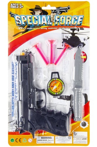 Pistolet z akcesoriami - siły specjalne Kompas Nóż .jpg