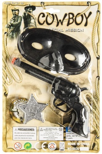 Pistolet z akcesoriami kowboj Maska Gwiazda Szeryf .jpg
