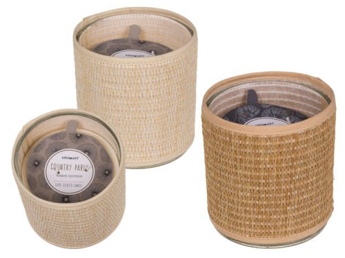 Świeca zapachowa pachnąca biała bawełna lub len .jpg