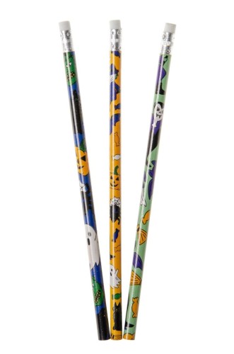 Ołówek Halloween z gumką Duchy i upiory mix wzorów  (1).jpg