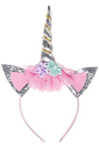 Tiara Opaska z rogiem jednorożca na głowę Strój  (1).jpg