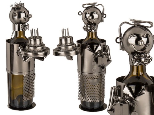 METALOWY STOJAK NA WINO - KELNER Z TORTEM BUTELKĘ