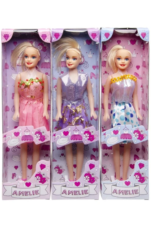 Lalka Amelia 26cm w sukience Modna lala mix wzorów  (2).jpg
