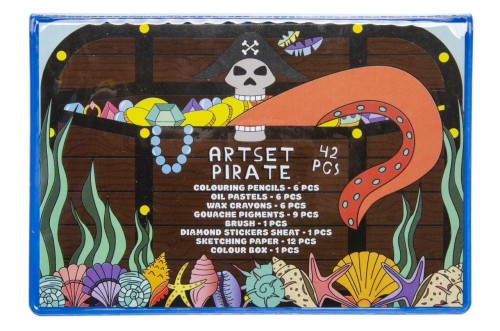 Zestaw artystyczny z kredkami i farbami Piraci  (1).jpg