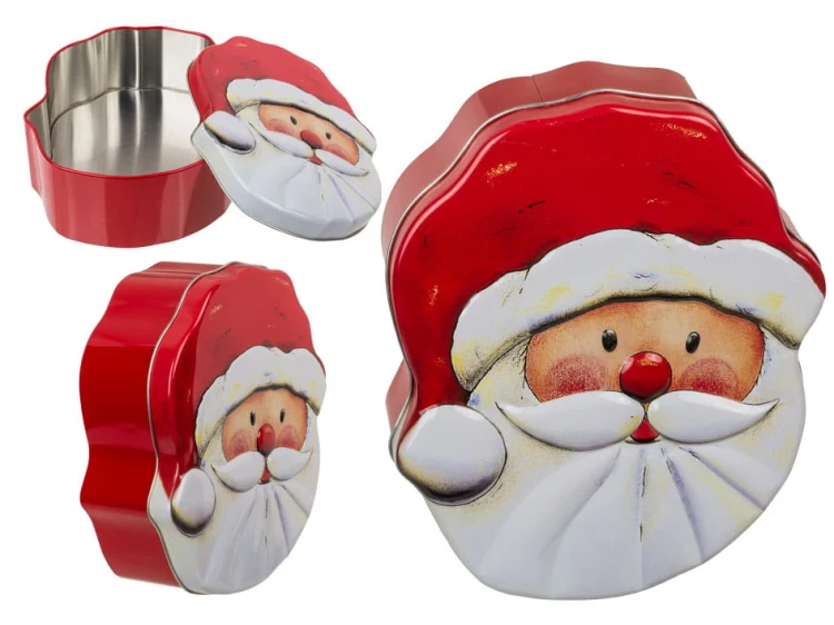 Metalowa puszka na ciasteczka Święty Mikołaj pojemnik świąteczny .jpg