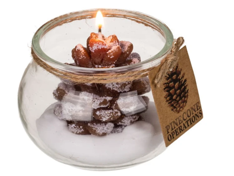 Świeca świąteczna w szkle szyszka Dekoracyjna Boże Narodzenie świeczka 1.jpg