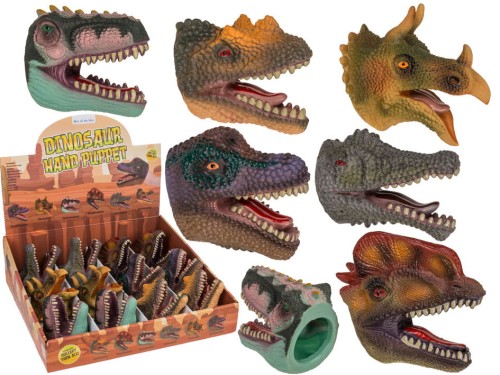 Pacynka dinozaur na dłoń rękę gumowa duży Głowa dino mix wzorów różne 2.jpg
