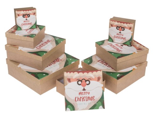 Pudełka zestaw 8szt na prezenty Merry Christmas Świąteczne twarde 1.jpg