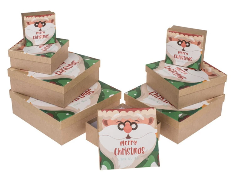 Pudełka zestaw 8szt na prezenty Merry Christmas Świąteczne twarde 1.jpg