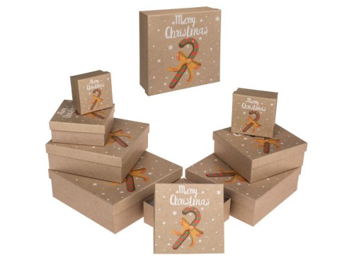 Pudełka zestaw 8szt na prezenty Merry Christmas Świąteczne twarde I 1.jpg