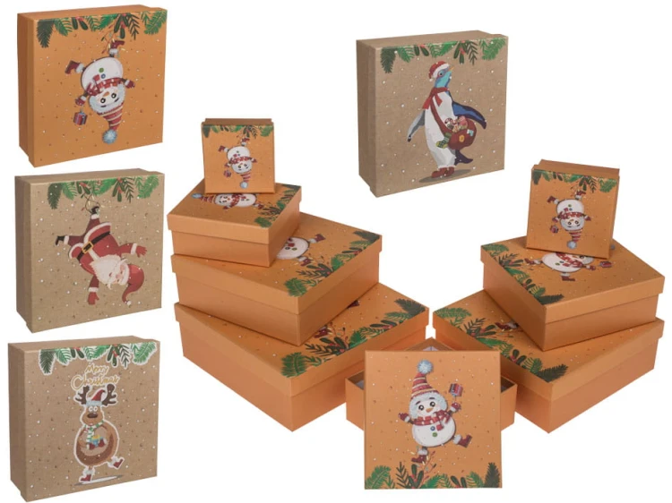 Pudełka zestaw 8szt na prezenty Merry Christmas Świąteczne twarde II 2.jpg