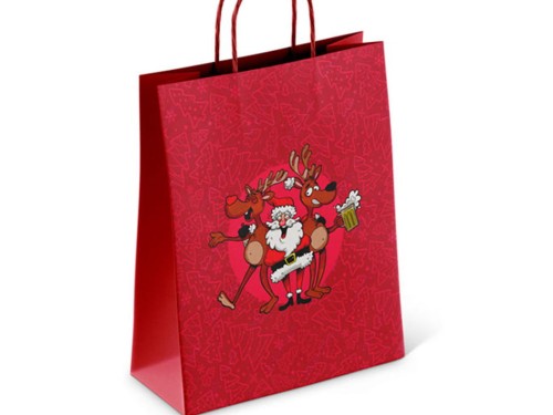 Torba prezentowa Szalony Św. Mikołaj 18x8x24 cm Śmieszna Świąteczna 1.jpg