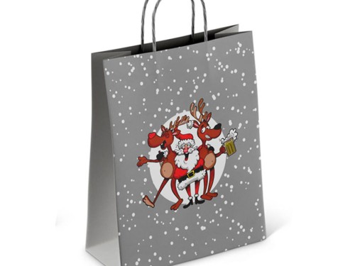 Torba prezentowa Szalony Św. Mikołaj 25x8,5x34,5 cm Śmieszna Świąteczna 1.jpg