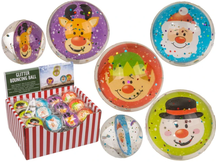 Piłeczka do odbijania z brokatem Boże Narodzenie Świąteczna 2.jpg