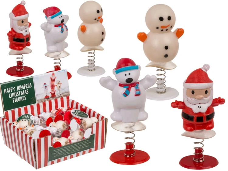 Zabawka skoczek Boże Narodzenie Figurka na sprężynce Mikołaj Bałwanek Miś 2.jpg