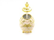 Jajo Jajko Faberge Replika biało-złote z motywem róży Figurka ozdobna  (2).jpg