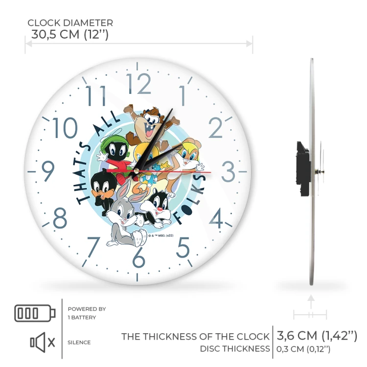Zegar ścienny wiszący 30,5cm Looney Tunes Produkt licencyjny  (4).png