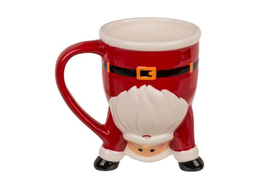 Odwrócony kubek Święty Mikołaj lub Bałwanek kamionka Świąteczny 300ml 1.jpg