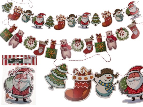 Girlanda papierowa Boże Narodzenie 2,3 m Świąteczna zawieszka Dekoracja .jpg