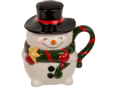 Kubek z wieczkiem bałwanek Świąteczny Boże Narodzenie z pokrywką zamykany 1.jpg