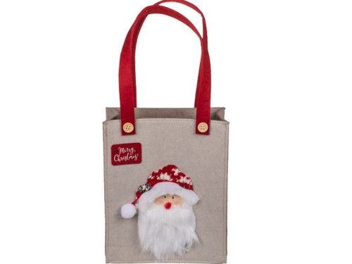 Torba prezentowa z filcu z Mikołajem Merry Christmas Świąteczna na prezenty 1.jpg