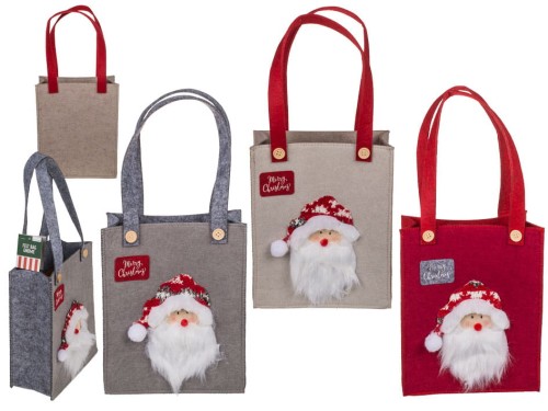Torba prezentowa z filcu z Mikołajem Merry Christmas Świąteczna na prezenty 2.jpg