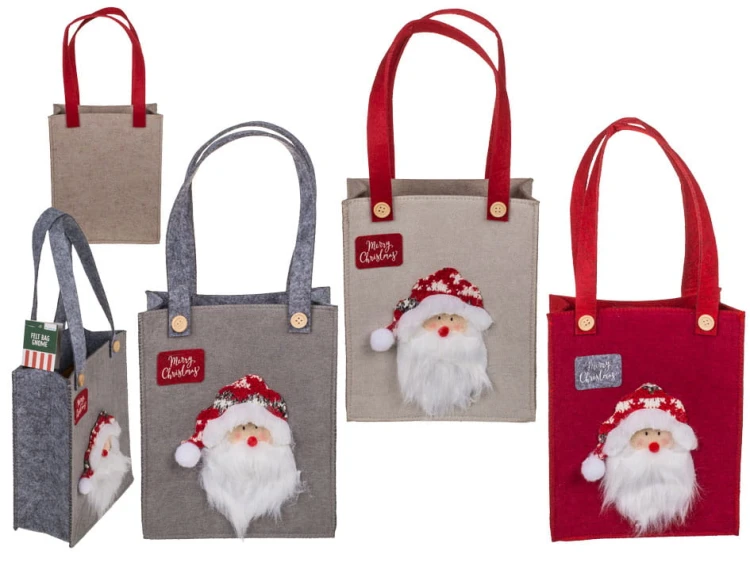 Torba prezentowa z filcu z Mikołajem Merry Christmas Świąteczna na prezenty 2.jpg