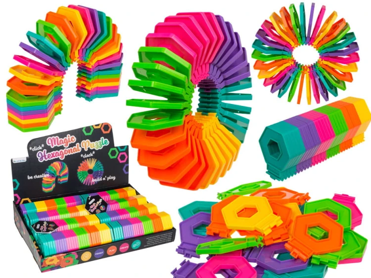 Magiczne puzzle 3D Heksagonal Przestrzenna Układanka Kreatywne kolorowe .jpg