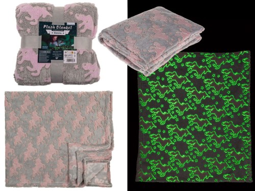 Kocyk świecący w ciemności jednorożce Koc świeci Prezent .jpg