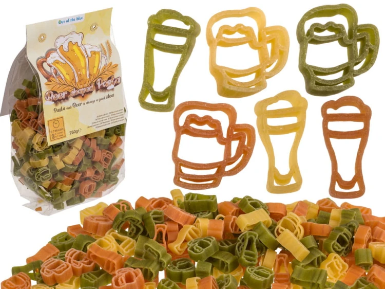 Trójkolorowy makaron piwo 250 gram Śmieszny Kufel Szklanka piwka .jpg