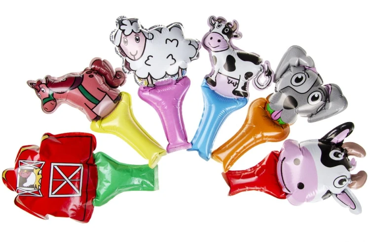 Samopompujący się balon foliowy Zwierzęta hodowlane mix wzorów  (1).jpg